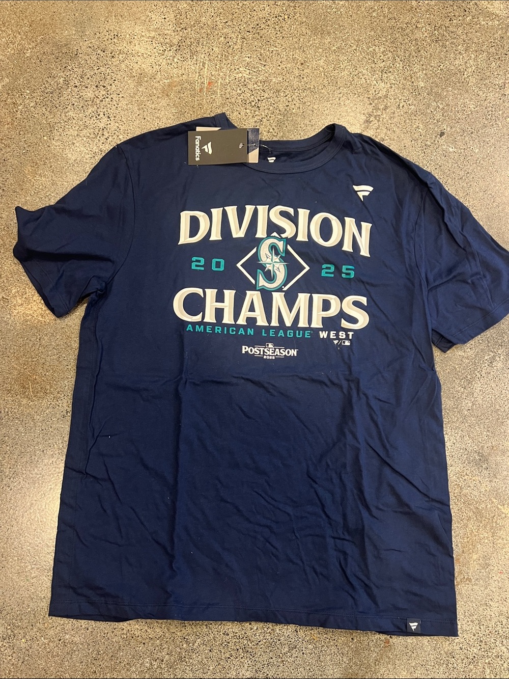 Fanatics Seattle Mariners Navy Division Champs T‑Shirt 2025 unisex